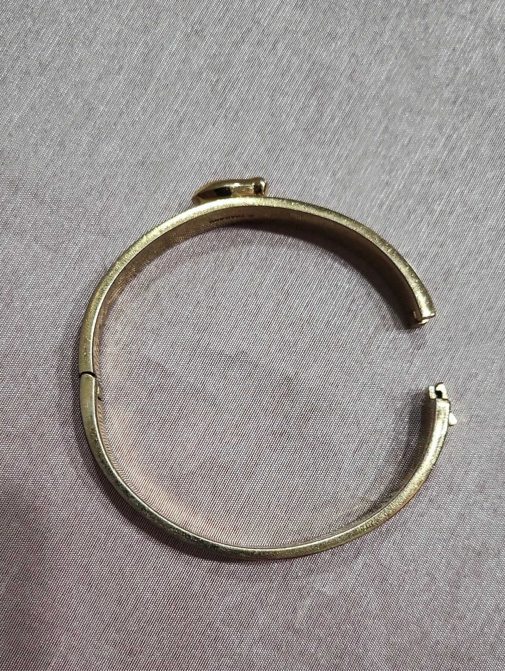 Coach White Enamel Bangle Bracelet with Gold 'C' Accent